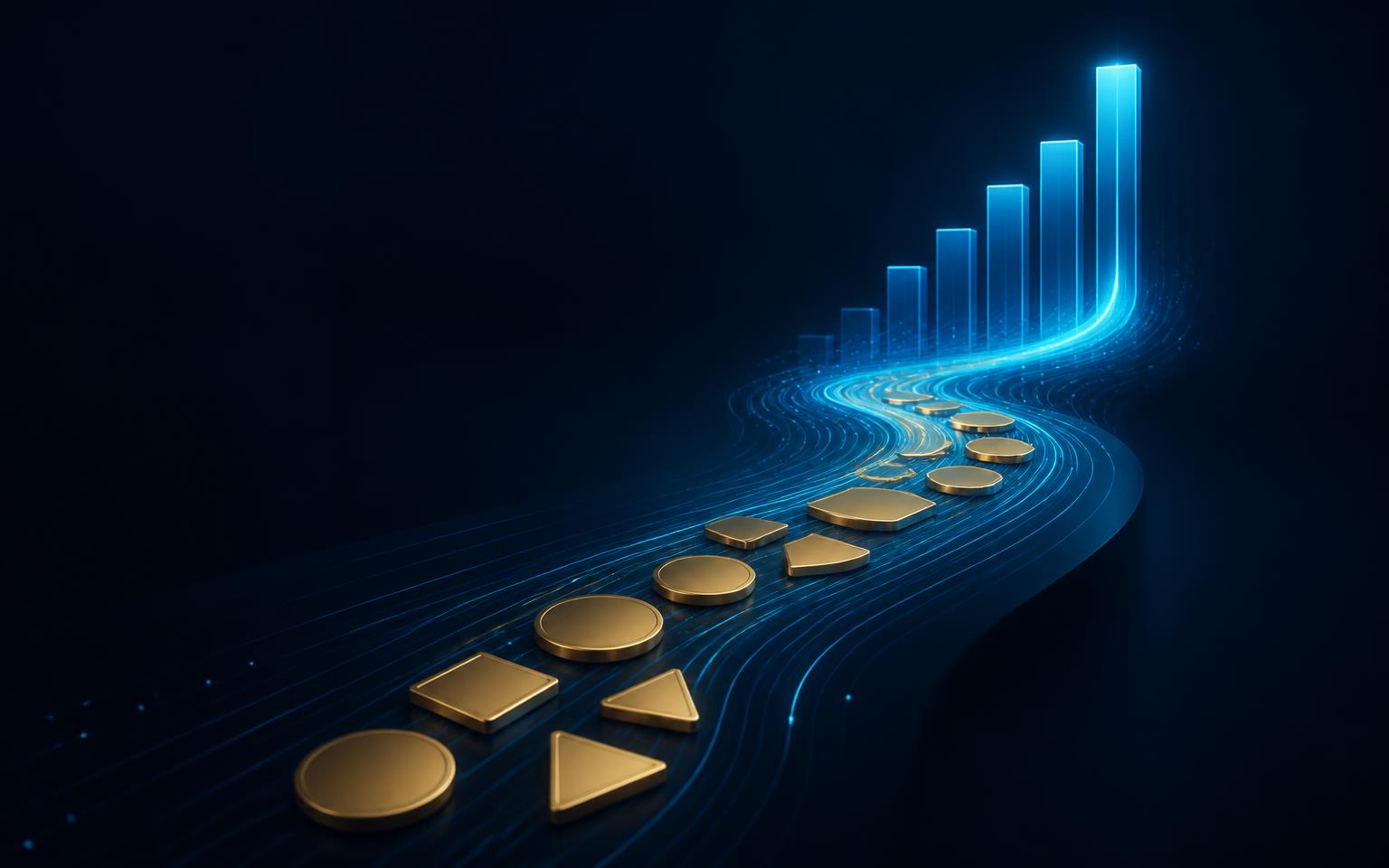 Illustrative visualization of assets moving through a compliant issuance pathway into digital securities